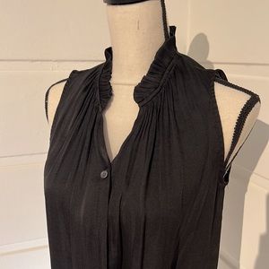 Black, sleeveless, pleated collar Banana Republic blouse